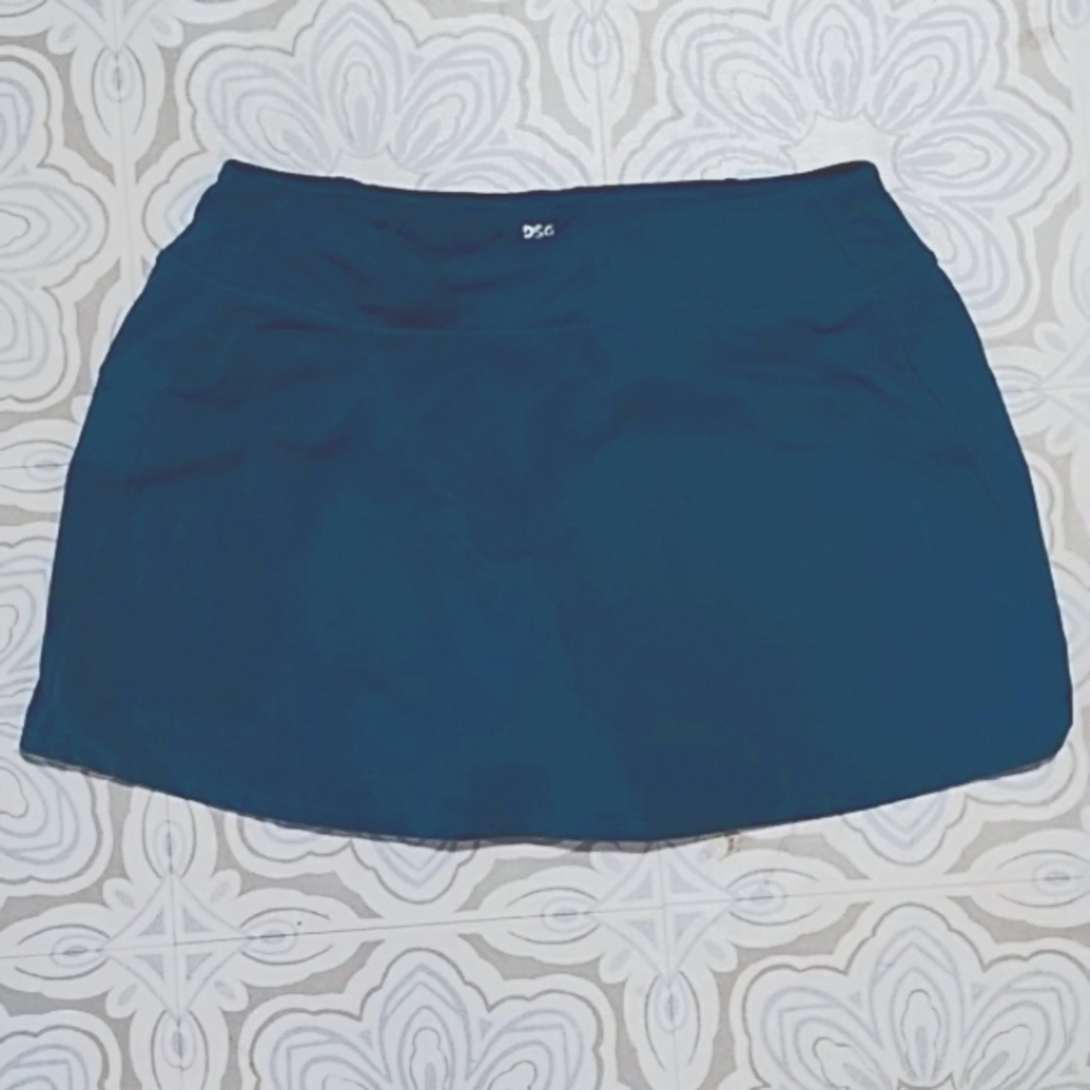 Womens Golf Skirted shorts athletic Teal tennis plus sz 1x Elastic waist DSG b36